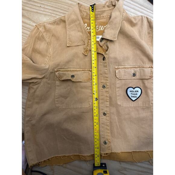 Madewell Brown Long Sleeve Cropped Button Down Blouse - Picture 8 of 9